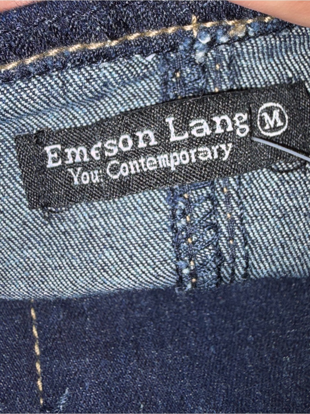 Emerson Lang Dark Denim Vest Stretch Western Boho Festival Fitted Size M NEW - Picture 4 of 12